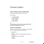 Official Company Letter Template example document template