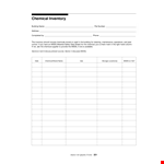 Chemical Storage example document template