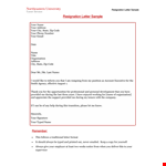 Simple Resignation Letter With Reason example document template