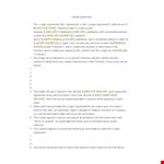 Rental Application Template for Landlord Agreement | Address of Premises + Lodger example document template