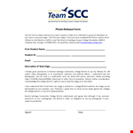 Authorize Image Use: College Photo Release Form | School District example document template