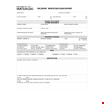 Incident Investigation example document template