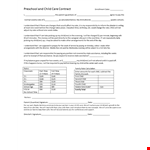 Child Daycare Contract - Download Now for Peace of Mind example document template 