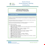 Meeting Briefing example document template