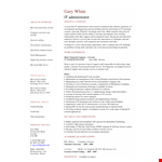 It Administrator example document template 