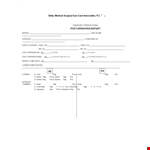 Operative Medical Report, Surgical Procedure, Patient Recovery, Medical Documentation example document template