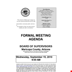 Formal Meeting Agenda Sample example document template