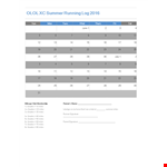 Summer Running Log - Track Your Miles Like a Pro | Perfect for Runners and 10th Graders example document template