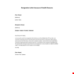 Resignation Letter With Health Reason - Address, Subject, and Tips Included example document template