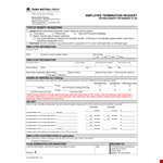 Sample Employee Termination Request Form example document template