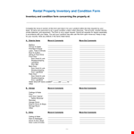 Rental Property Inventory and Condition Form example document template
