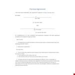 Customizable Purchase Agreement Template for Buyers and Sellers example document template