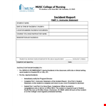 Nursing Incident Report Sample example document template