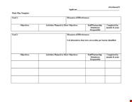 Effective Work Plan Template For Activities Objectives And Measures