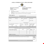 Commercial Bank Job Application Form example document template