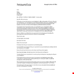 Hr Offer Letter example document template