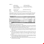 Financial Business Memo Template for College Services | President example document template 