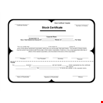 Customizable Stock Certificate Template - Create Professional Certificates example document template