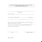 Late Rent Notice Template - Letter for Landlord and Tenant example document template