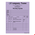 Effective Meeting Agenda Template for Productive Meetings example document template