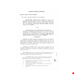 Security Service Contract Template example document template 