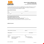 Return to Work Form: Employee Health Benefits & Return Process example document template