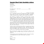 Short Sale Hardship Letter Template - Get Help in Minutes example document template