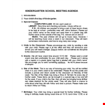 School Meeting Agenda example document template