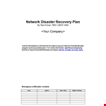 Network Disaster Recovery Plan Example example document template 