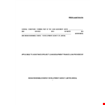 Free Legal Form example document template