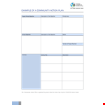 Community Project Action Plan example document template 