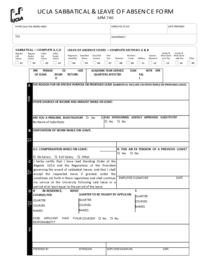 DA Form, Leave, Quarters, Courses | Download Templates