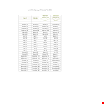 Semi Monthly Payroll Calendar example document template