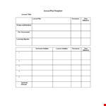 Lesson Plan Template - Organize Your Lessons in Minutes example document template