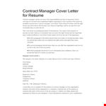 Contract Manager Cover Letter For Resume example document template 