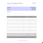 Professional Estimate Template - Create Accurate & Timely Estimates | Company Name example document template