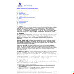 Performance Review Action Plan Template example document template