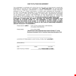 Franchise Agreement Template - Create a Legal and Binding Franchise Agreement example document template 