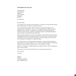 Sales Assistant Job Cover Letter example document template 