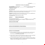 Independent Contractor Agreement - Ensure Fair Contracting example document template 