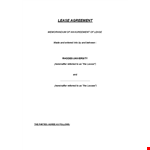 Simple Lease Agreement Form Template example document template 