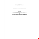 Memorandum of Understanding Template - Free Download | State & Insolvency example document template