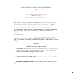 Customize Your LLC Operating Agreement: Member-Managed or Manager-Managed Company example document template