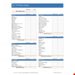 Printable Wedding Budget Template - Track Your Wedding Expenses example document template