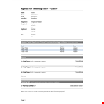 Allotted Time Meeting Agenda Template example document template