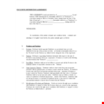 Exclusive Distribution Agreement Form Sample | Agreement for Developer & Distributor example document template 