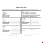 Weekly Student Behavior Report Template example document template
