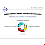 Teacher Evaluation example document template