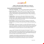 Child Care Contract Template example document template 