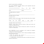 Rental Application Template - Landlord Agreement for Tenant's Premises example document template